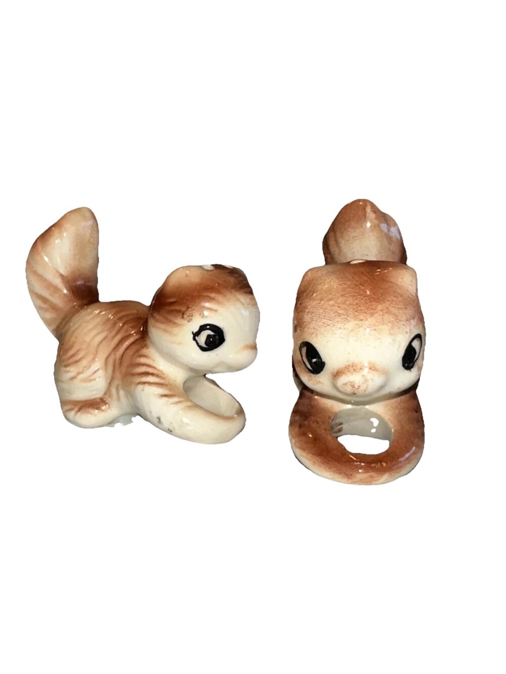 Squirrel Salt & Pepper Shakers 1' VINTAGE Ceramic Japan Set kitschY S&P